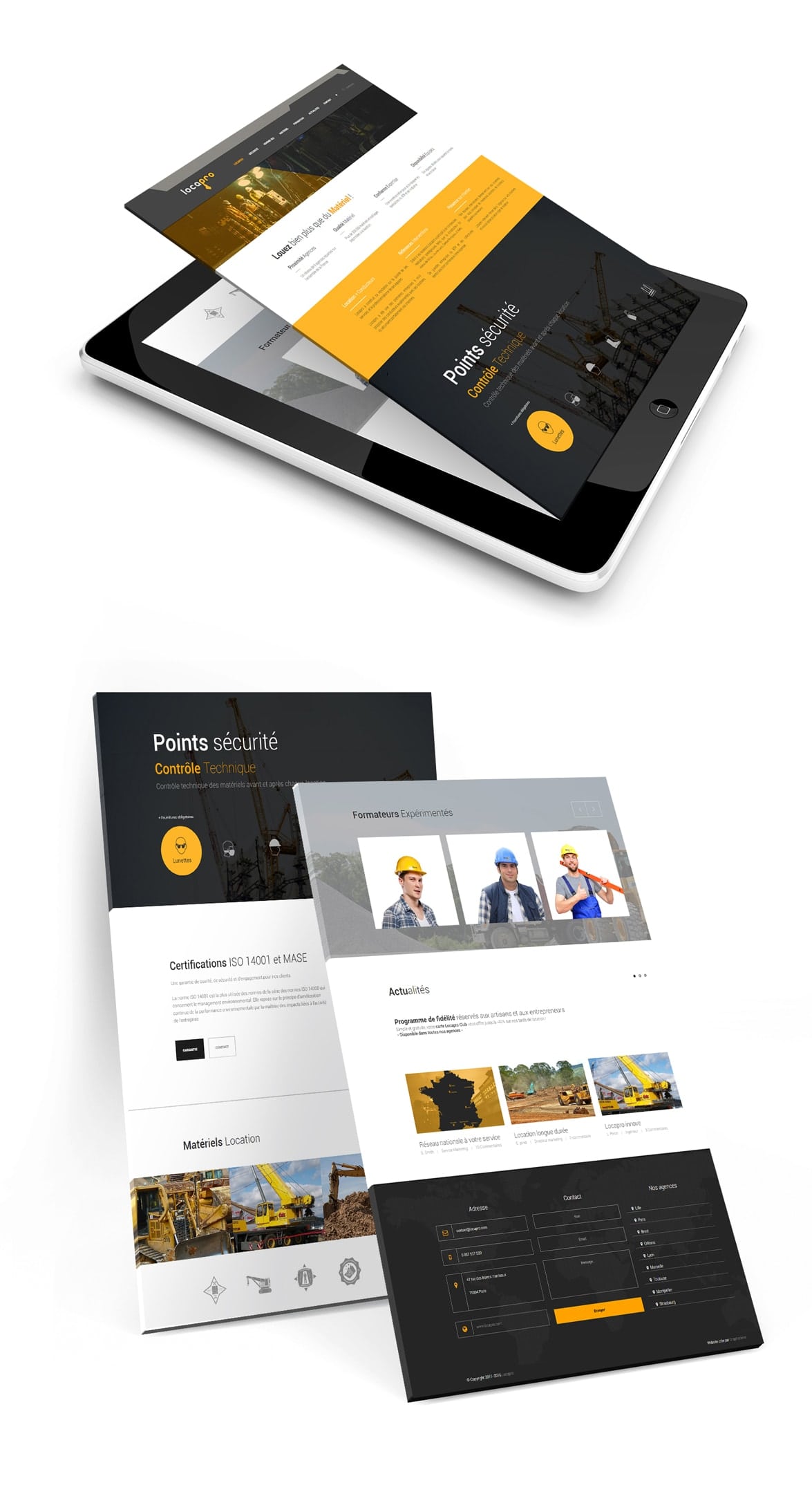 maquette web agence location engin