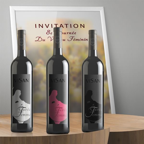 Etiquette bouteille de vin cave à Visan