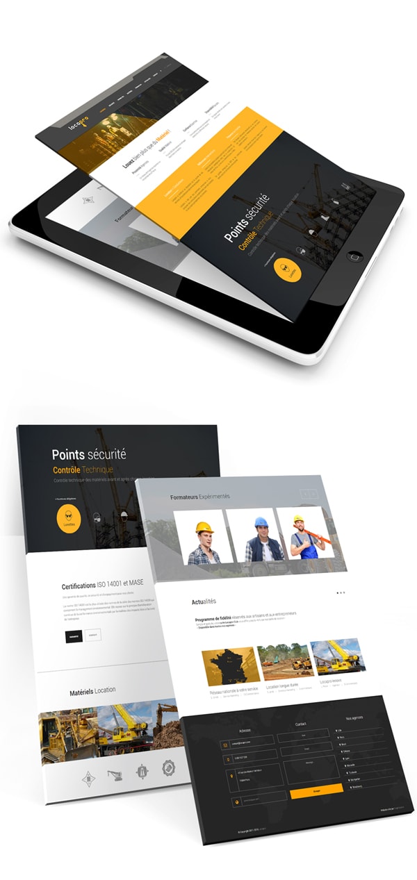 Site web agence location de matériel